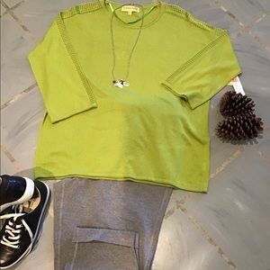 NWT Sigrid Olsen Green pull over Sweater
